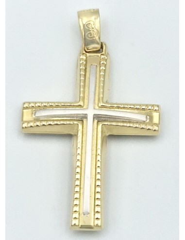 Cross Baptism gold K14 two sides