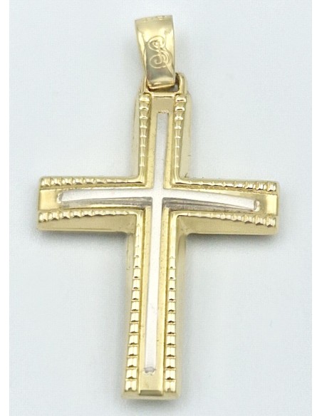 Cross Baptism gold K14 two sides