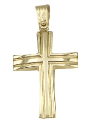 Cross Baptism gold K14 two sides