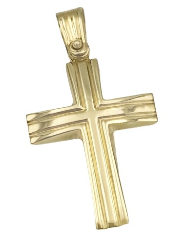 Cross Baptism gold K14 two sides
