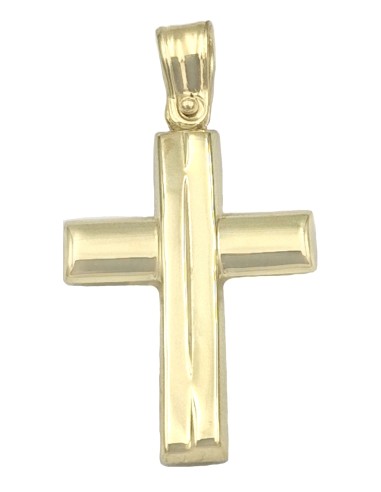 Cross Baptism gold K14 two sides