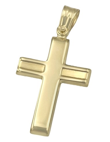 Cross Baptism gold K14 two sides