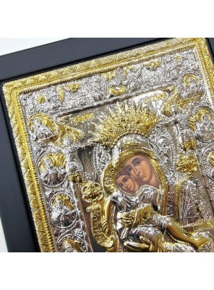 Ασημένια Εικόνα 925 Παναγία Άξιον Εστί 30x40cm 2