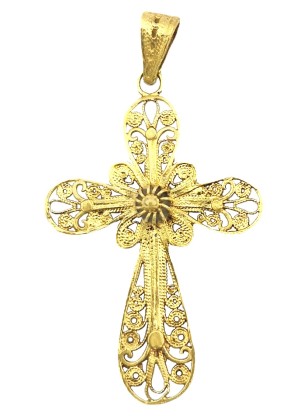 Antique Gold κ14 handmade cross Filigram