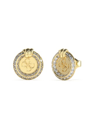 Σκουλαρίκια GUESS Ατσάλινα Knot You JUBE04058JWYT Επίχρυσα