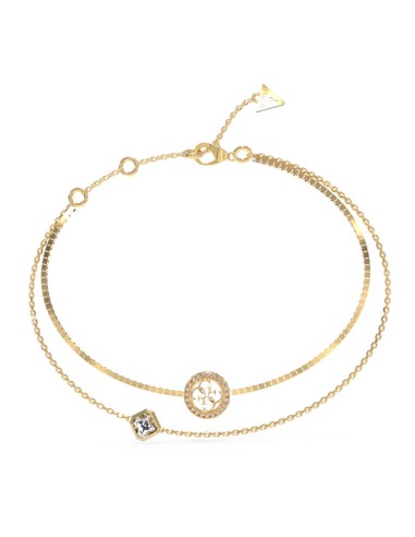 Βραχιόλι επίχρυσο GUESS Ατσάλινο 4G Crush με διπλή αλυσίδα
