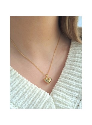 Pendant Gold Κ14 heart two sides 2
