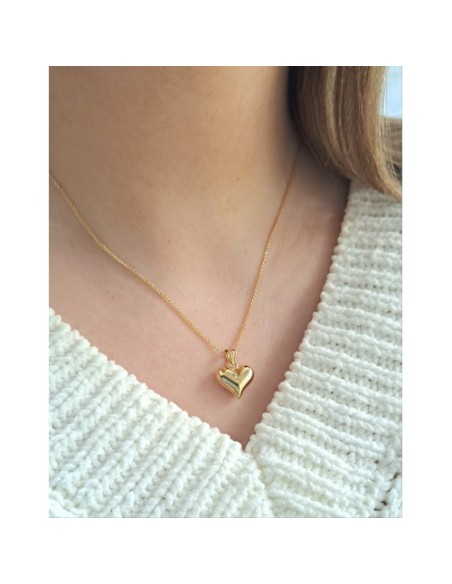 Pendant Gold Κ14 heart two sides