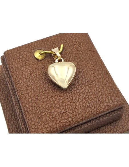 Pendant Gold Κ14 heart two sides