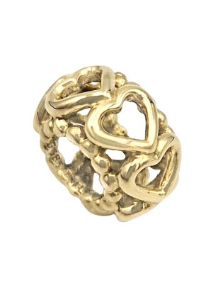 Pendant Gold K14 wheel 3D with hearts
