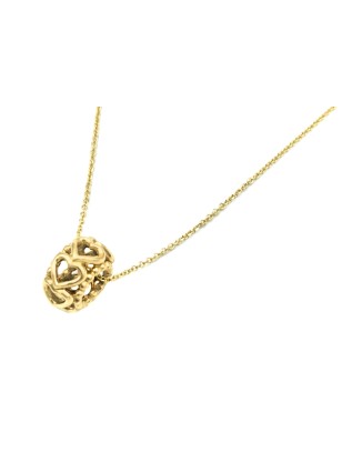 Necklace Gold K14 wheel 3D with hearts