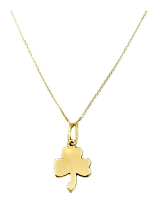 Necklace Gold Κ14 Clover