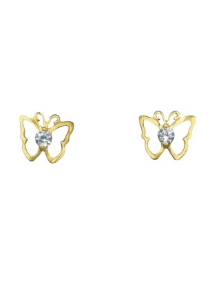 Earrings gold K9 Butterflies 2