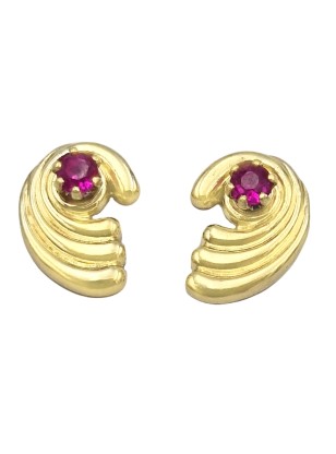 Earrings gold K9 shells