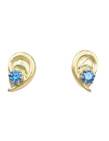 Earrings gold K9 cyan shells