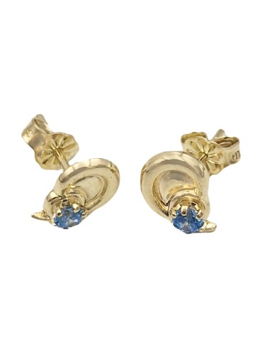 Earrings gold K9 cyan shells