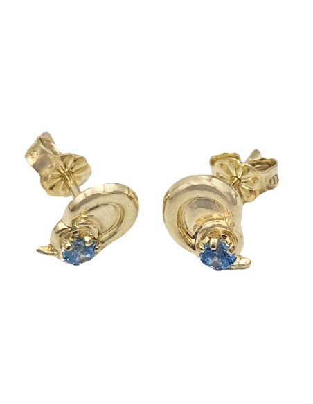Earrings gold K9 cyan shells