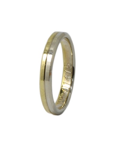 Wedding ring Gold K14 Matteo 3mm twin color