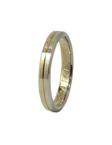Wedding ring Gold K14 Matteo 3mm twin color