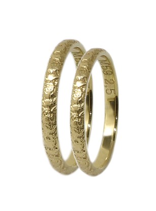 Wedding ring Gold K14 Matteo 2,5mm flowers