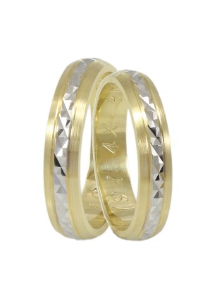 Wedding ring Gold K14 Matteo 4mm twin color