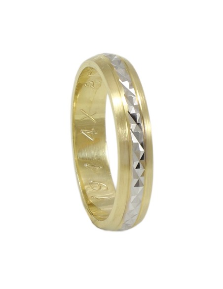 Wedding ring Gold K14 Matteo 4mm twin color
