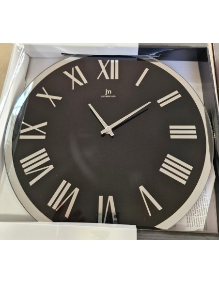 Ρολόι Τοίχου JM 14893N Αθόρυβο 38cm Γυάλινο Μαύρο