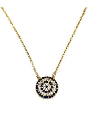 Necklace Silver 925° Τarget with zircons