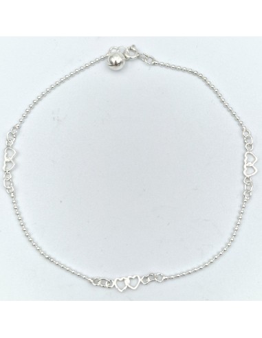 Bracelet Silver 925 anklet with hearts