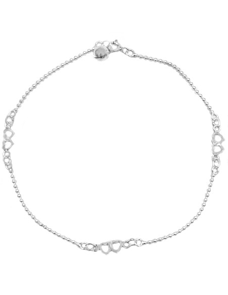 Bracelet Silver 925 anklet with hearts