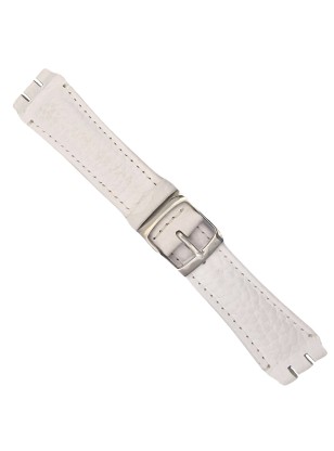 Leather Strap type Swatch TZEVELION 660SW 22mm white