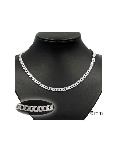 Bracelet Silver 925° Unisex gourmet 6mm
