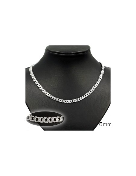 Bracelet Silver 925° Unisex gourmet 6mm