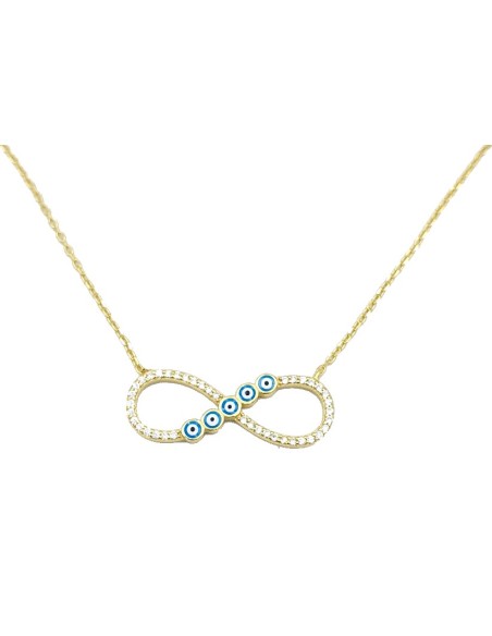 Necklace Silver "Infinity and eye" Rosegold