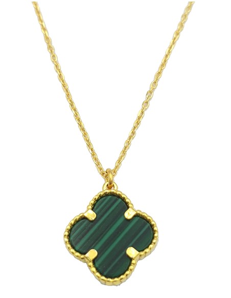 Κολιέ με Ασημένιο 925° σταυρό επίχρυσο τύπου Van Cleef
