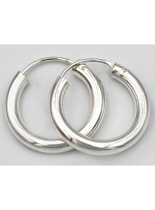 Earrings hoop Silver 925 Thick 2