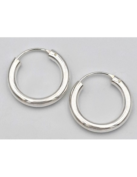 Earrings hoop Silver 925 Thick