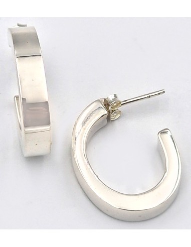 Earrings hoop Silver 925 square