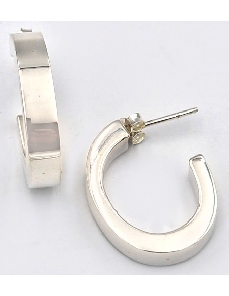 Earrings hoop Silver 925 square