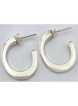 Earrings hoop Silver 925 square 2