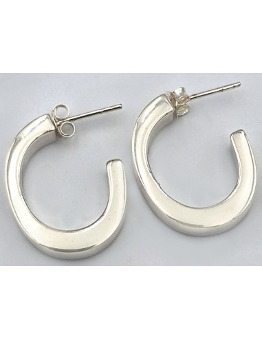 Earrings hoop Silver 925 square