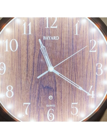 Ρολόι Τοίχου BAYARD Αθόρυβο πλαστικό 30cm με αισθητήρα φωτός JB38.1