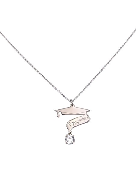 Necklace Silver 925 graduation cap