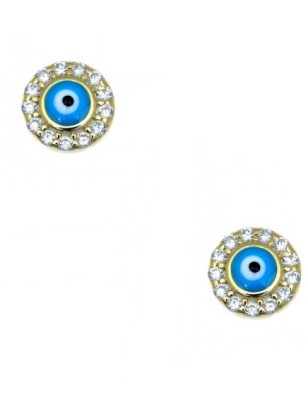Earrings Silver Rozetes with zircons