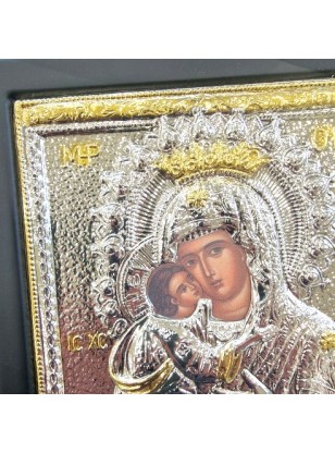 Ασημένια Εικόνα 925° Παναγία Γλυκοφιλούσα 19x24cm 2
