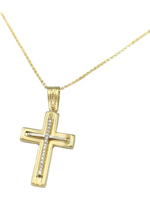 Cross Baptism gold K9 FILVA ORO 026952 2