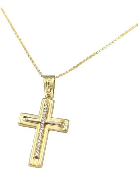 Cross Baptism gold K9 FILVA ORO 026952