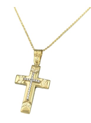 Cross Baptism gold K9 FILVA ORO 026958 2