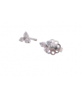 Earrings whitegold K18 'Three Diamonds'