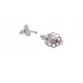 Earrings whitegold K18 'Three Diamonds'